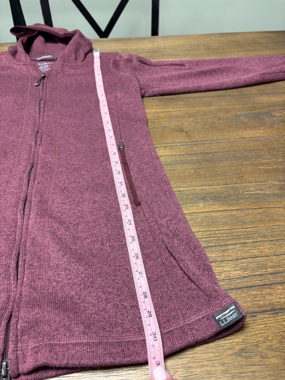 L.L. Bean Plum Fleece Zip-Up Jacket - Picture 4 of 6